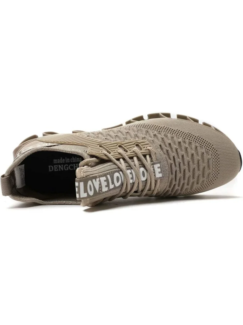Women's Beige Breathable Mesh Running Blade Non Slip Casual Basketball Shoes